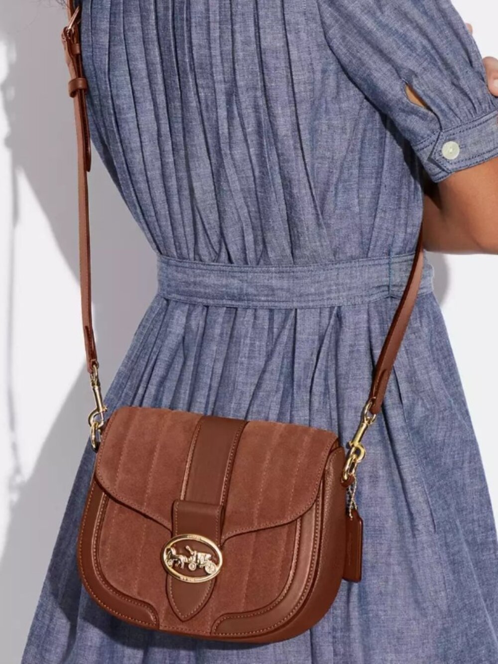 Nwt Coach quilted Georgie Saddle bag authentic